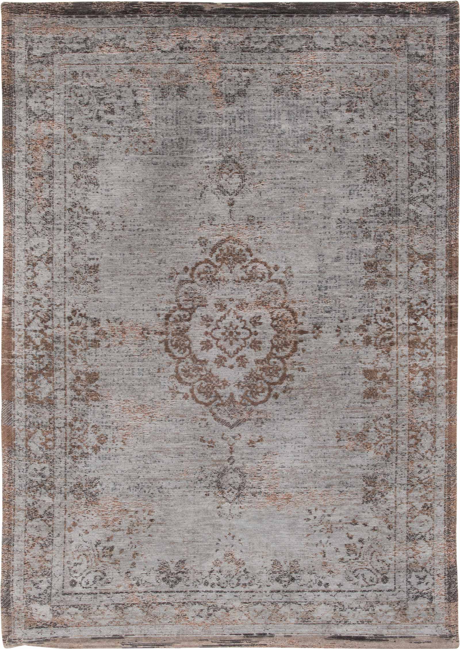 Louis De Poortere Rug, Fading World Grey Ebony 8257, Medallion design | Luxury Rug Shop UK