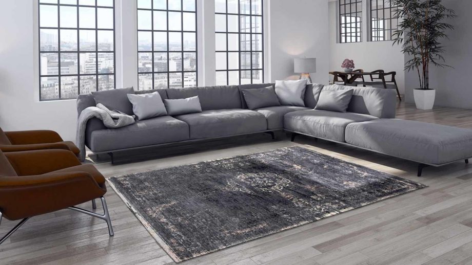rug Louis De Poortere LX8263 Fading World Medaillon Mineral Black interior
