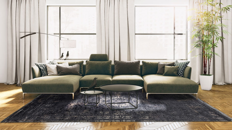 rug Louis De Poortere LX8263 Fading World Medaillon Mineral Black interior