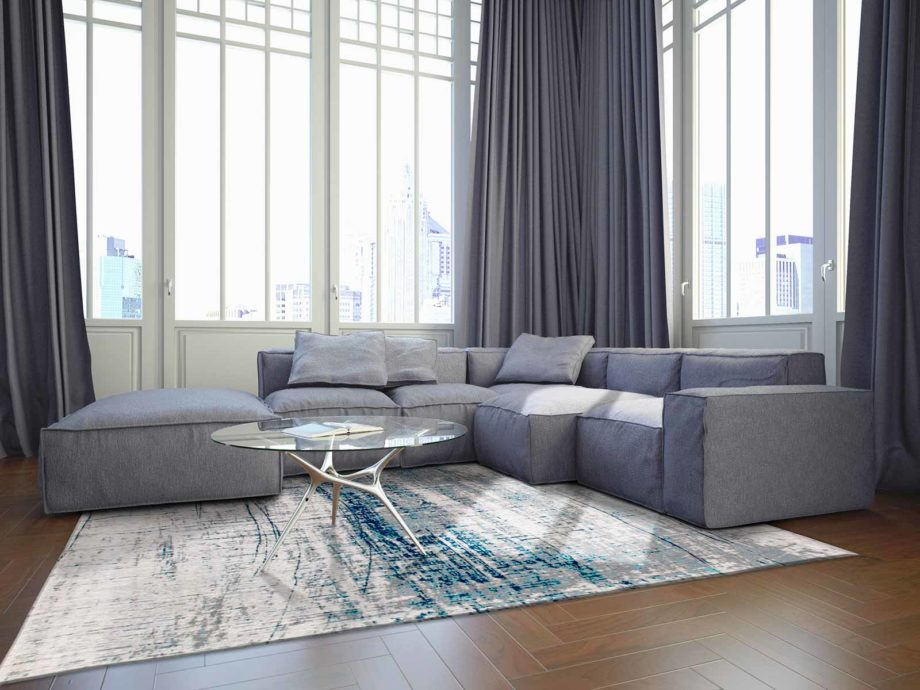 rugs Louis De Poortere LX8421 Mad Men Griff Bronx Azurite interior