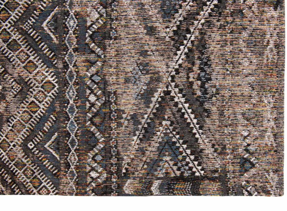 Louis De Poortere rug LX 9113 Antiquarian Kilim Black Rabat corner