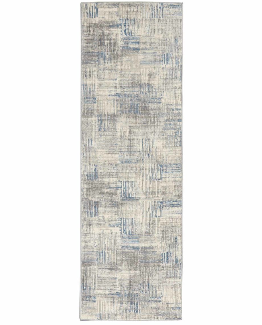 Nourison rug SOLACE SLA03 IVGBL IVORY GREY BLUE 2x7 099446756923 flat 1 C