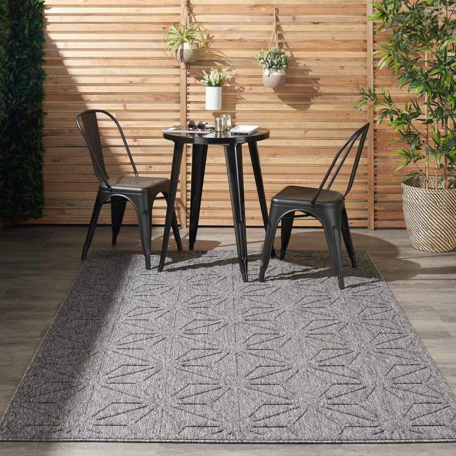 Nourison rug COZUMEL CZM01 DKGRY DARK GREY 5X7 099446198785 interior 1 outdoor