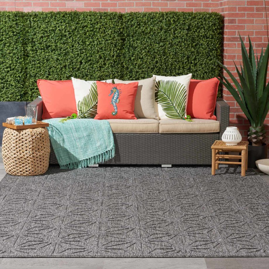 Nourison rug COZUMEL CZM01 DKGRY DARK GREY 8x10 099446198877 interior 1 outdoor