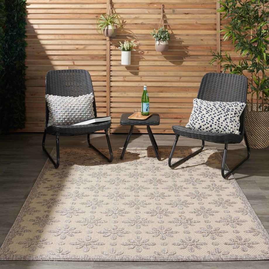 Nourison rug COZUMEL CZM03 CREAM 5X7 099446249456 interior 1 outdoor