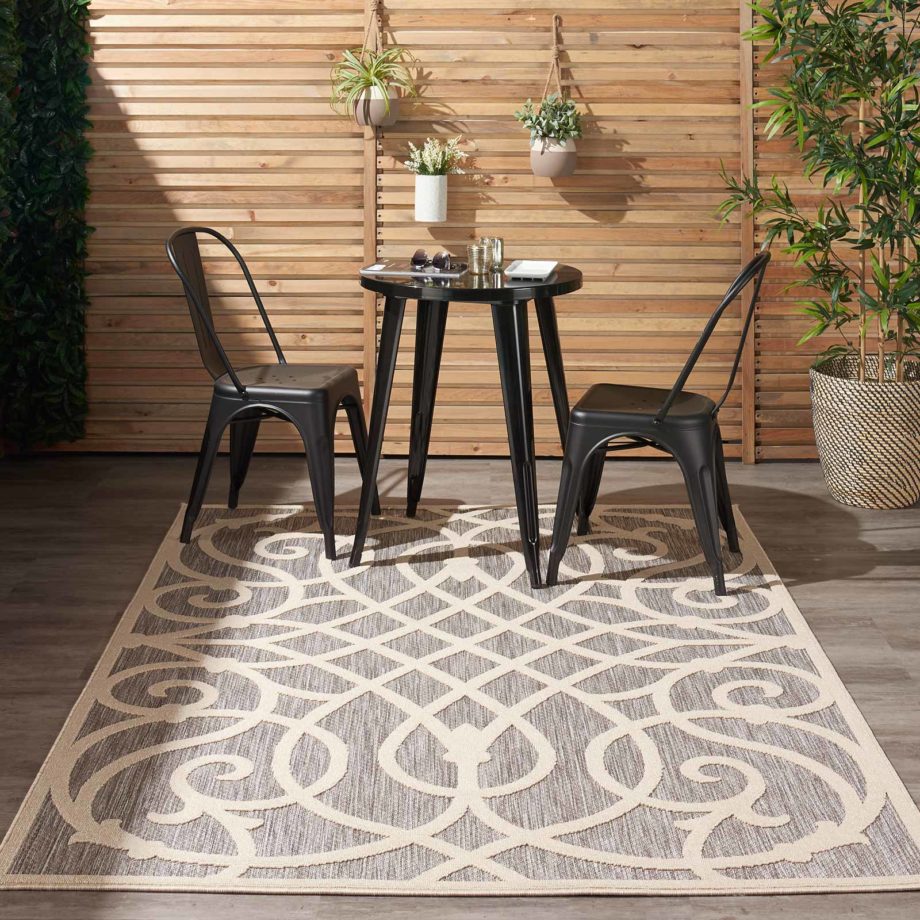 Nourison rug COZUMEL CZM04 GREY 5X7 099446298928 interior 1 outdoor