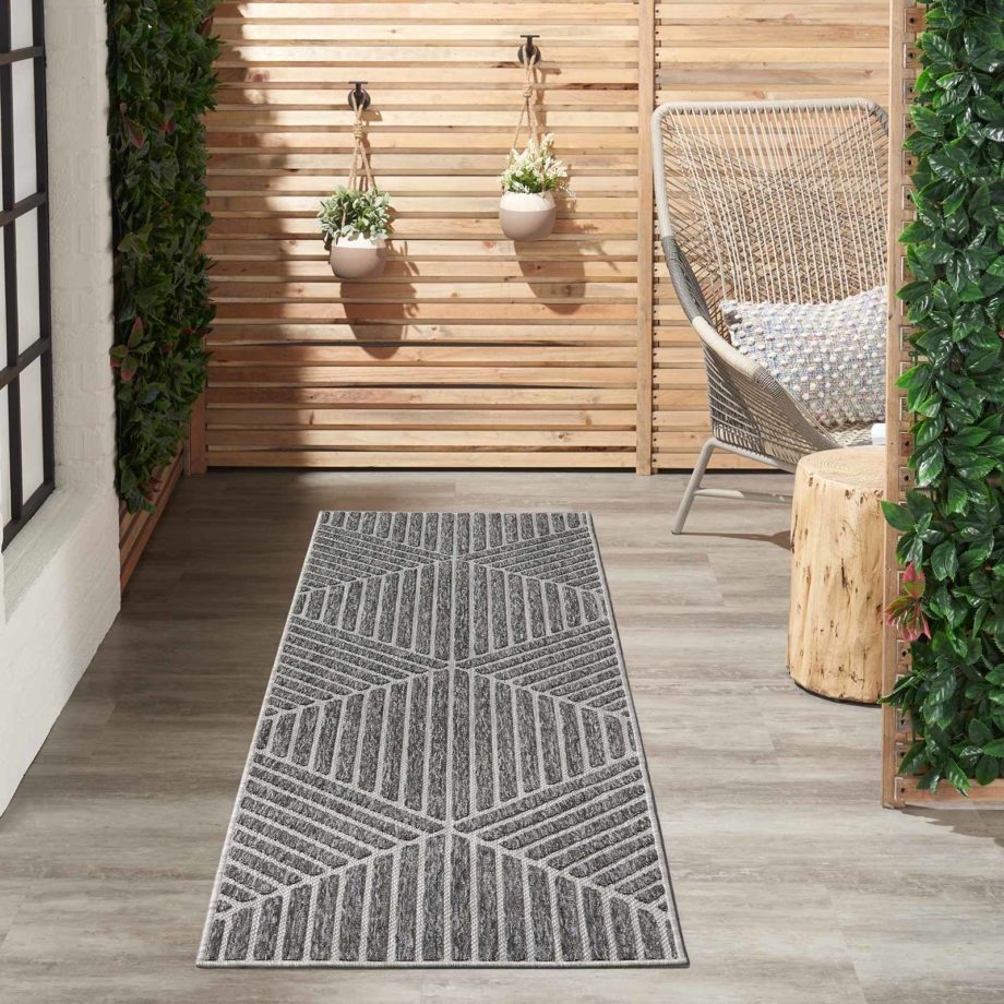 Nourison rug COZUMEL CZM05 DKGRY DARK GREY 2x8 099446768148 interior 1 outdoor