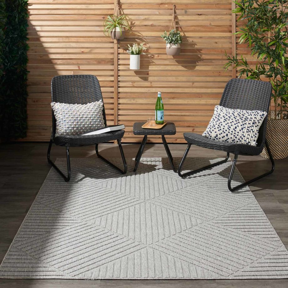 Nourison rug COZUMEL CZM05 LTGRY LIGHT GREY 5X7 099446768063 interior 1 outdoor