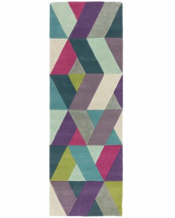 Asiatic rug Pompidou Chevron Blue Green Runner 1