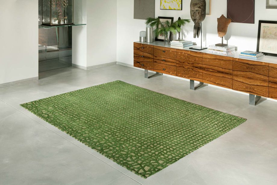 Louis De Poortere rug LX 9249 Structures Trammel Alta Green interior 1