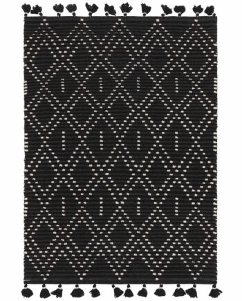 Asiatic Nepal black cream diamond rug