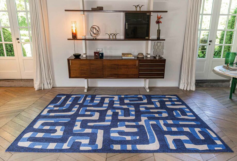 Louis De Poortere rug Craft Kuba 9336 Ultramarine interior 1 RVB