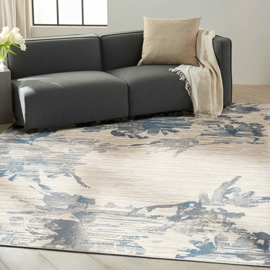 Calvin Klein rug Enchanting CK005 ECH01 IVGBL IVORY GREY BLUE 8x10 099446869685 interior 1