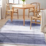 Calvin Klein rug Launder CK031 LDR01 GRYBL GREY BLUE 5x7 099446914699 interior 1