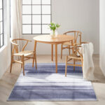 Calvin Klein rug Launder CK031 LDR01 GRYBL GREY BLUE 5x7 099446914699 interior 3