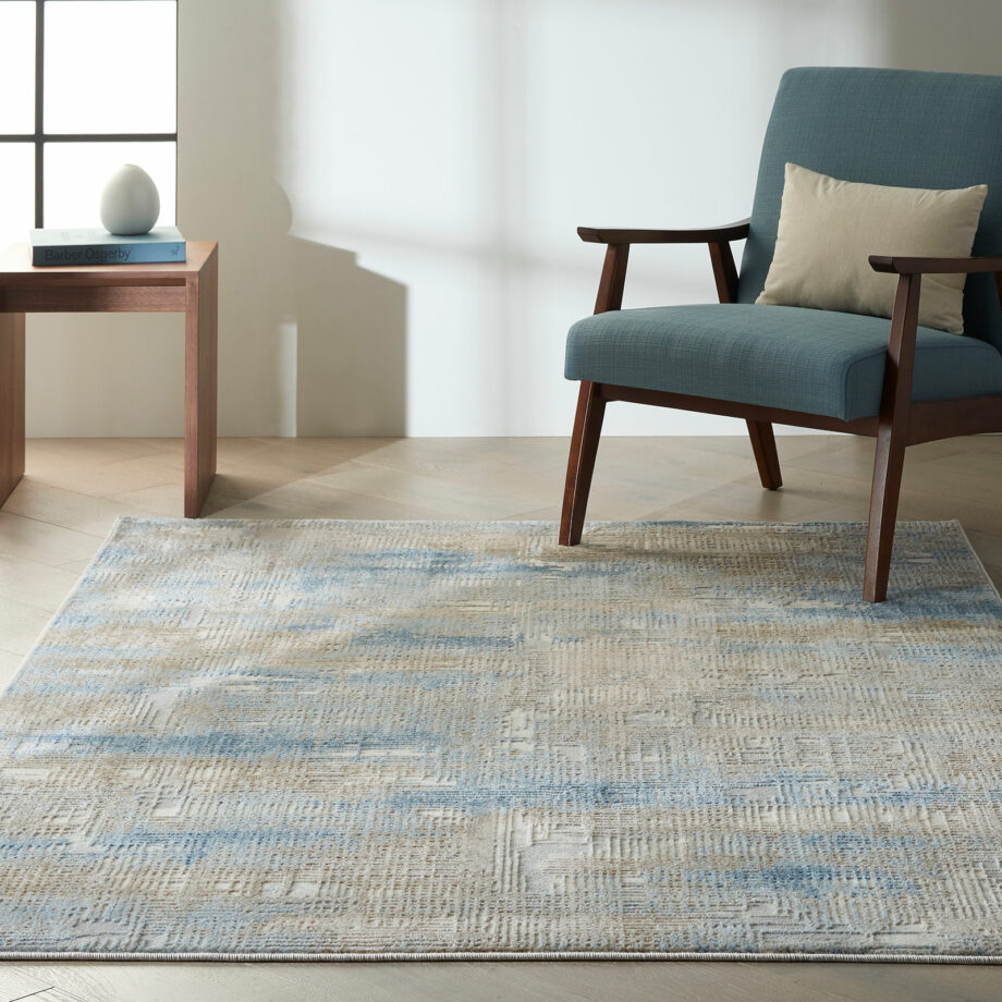 Calvin Klein rug Rush CK950 CK951 BLBGE BLUE BEIGE 5X7 099446756633 interior 1 C