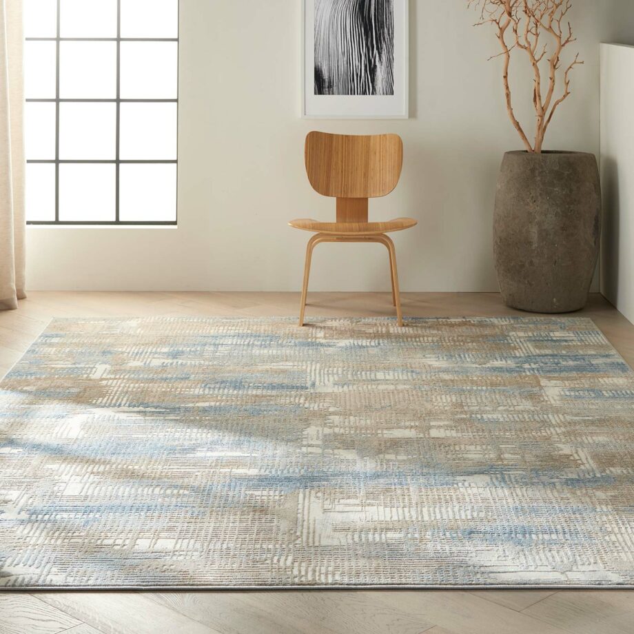 Calvin Klein rug Rush CK950 CK951 BLBGE BLUE BEIGE 7x10 099446784094 interior 1