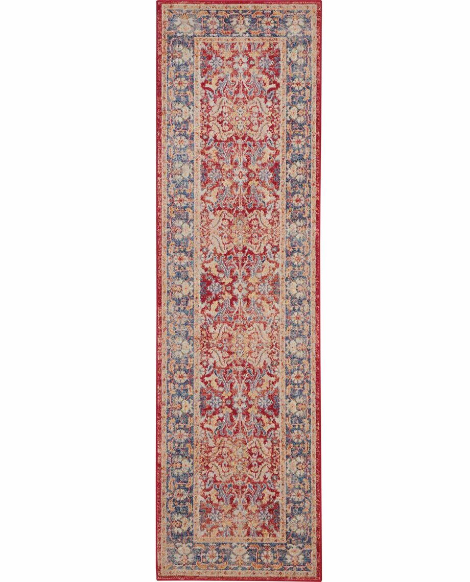 Nourison rug Ankara Global ANR02 RED 2x6 099446456410 flat