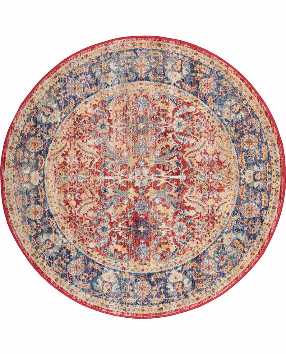 Nourison rug Ankara Global ANR02 RED 4xRND 099446456458 flat C