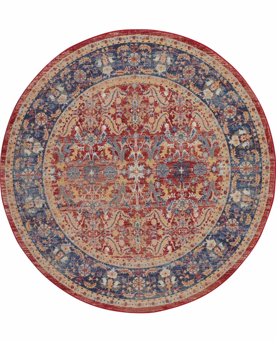 Nourison rug Ankara Global ANR02 RED 6xRND 099446456489 flat C