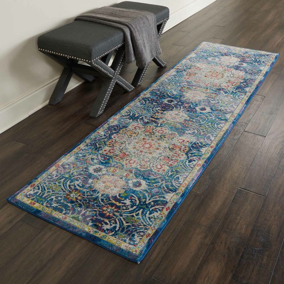 Nourison rug Ankara Global ANR03 BLUE 2x6 099446456557 interior 1