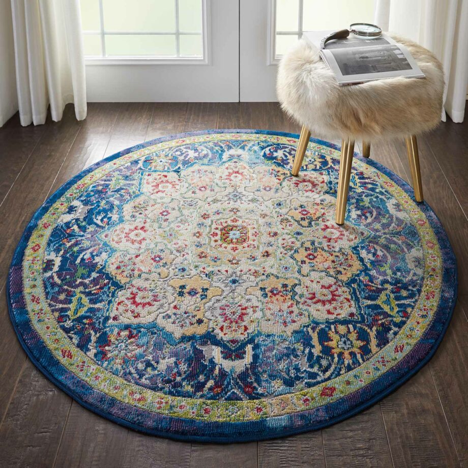 Nourison rug Ankara Global ANR03 BLUE 4xRND 099446456571 interior 1 C