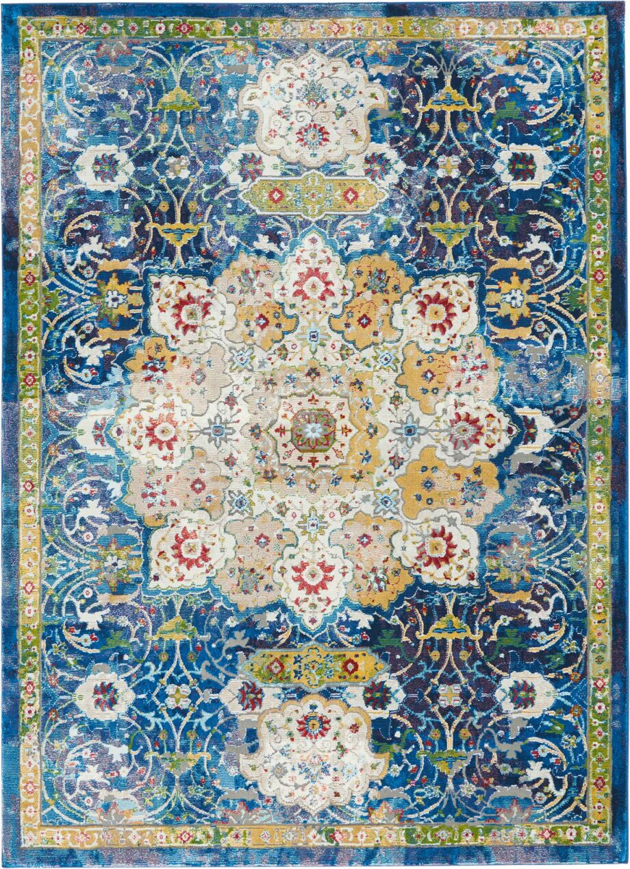 Nourison rug Ankara Global ANR03 BLUE 5x8 099446456595 main