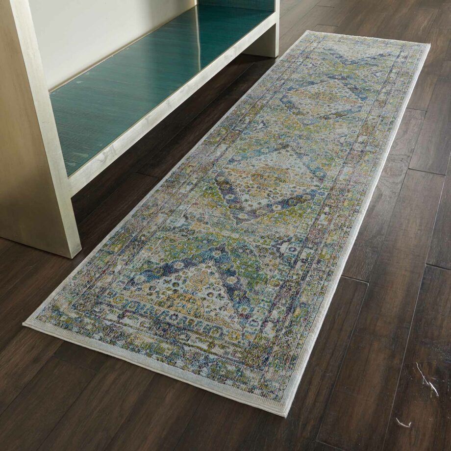 Nourison rug Ankara Global ANR07 BLGRE 2x6 099446457295 interior 1