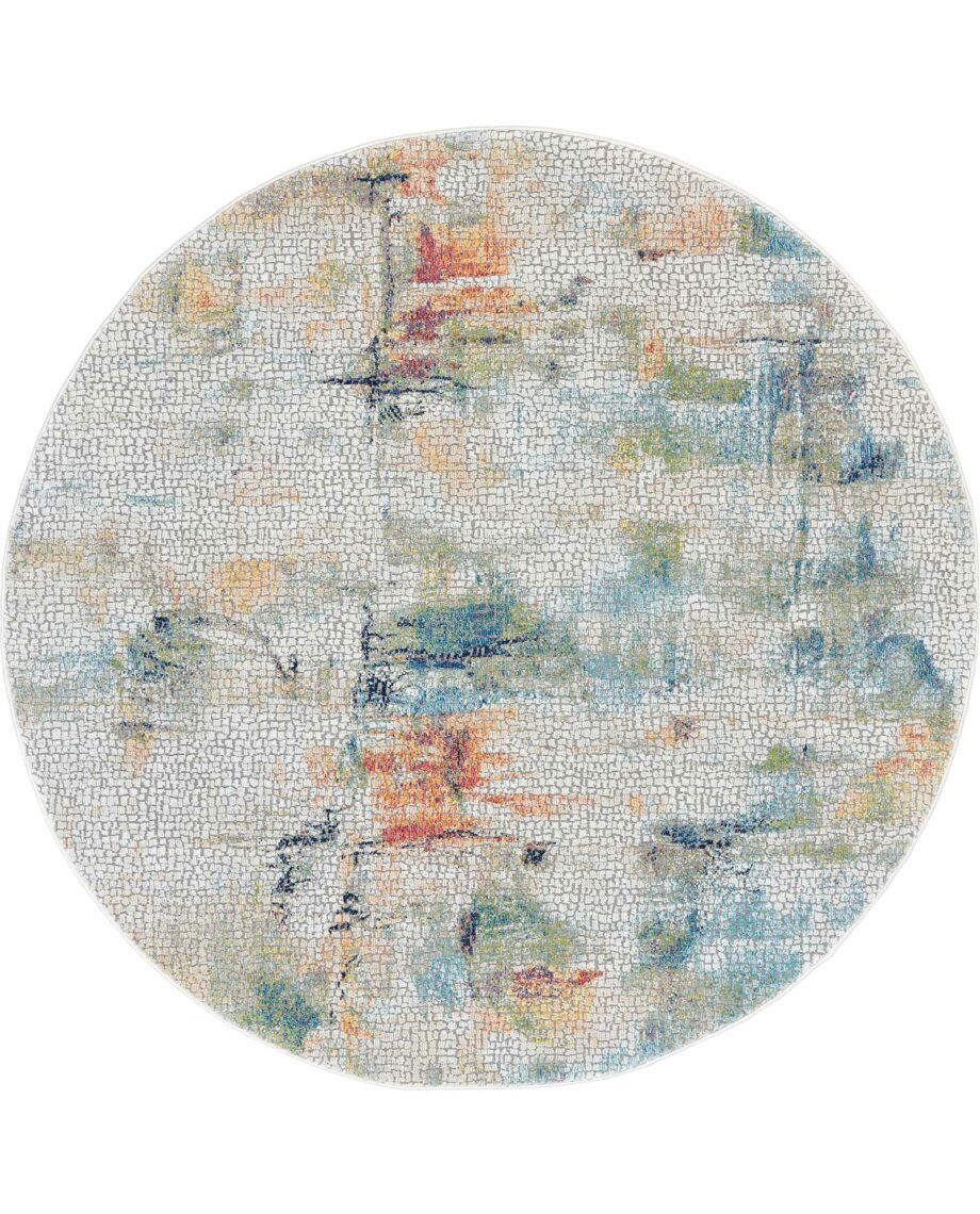 Nourison rug Ankara Global ANR09 IVORY MULTI 4xRND 099446475022 flat C