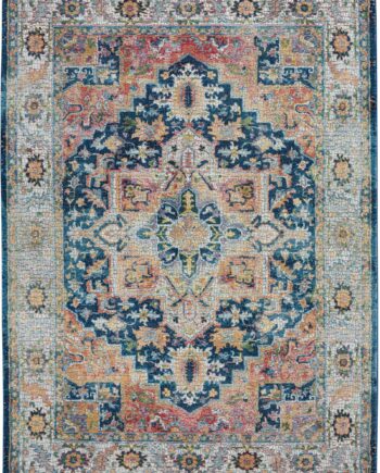 Nourison rug Ankara Global ANR11 BLUMT BLUE MULTI 5x8 099446498076 flat C