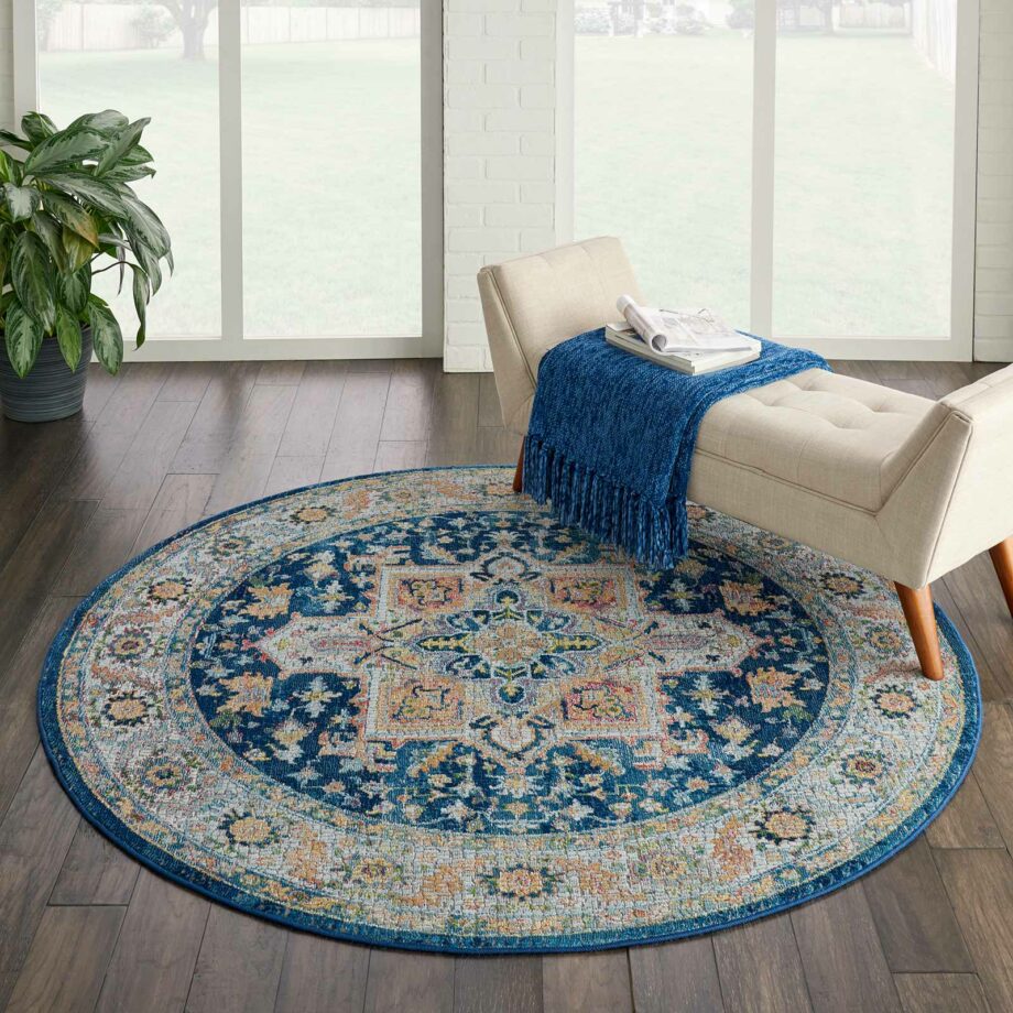 Nourison rug Ankara Global ANR11 BLUMT BLUE MULTICOLOR 4xRND 099446498052 interior 1 C