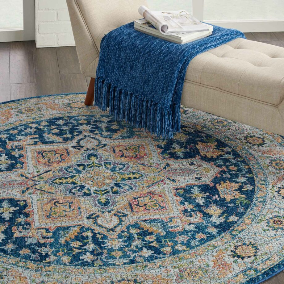 Nourison rug Ankara Global ANR11 BLUMT BLUE MULTICOLOR 4xRND 099446498052 interior 2 C