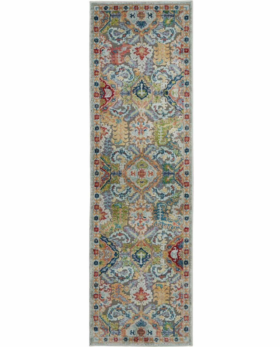 Nourison rug Ankara Global ANR12 GRYMT GREY MULTI 2x6 099446498151 flat C