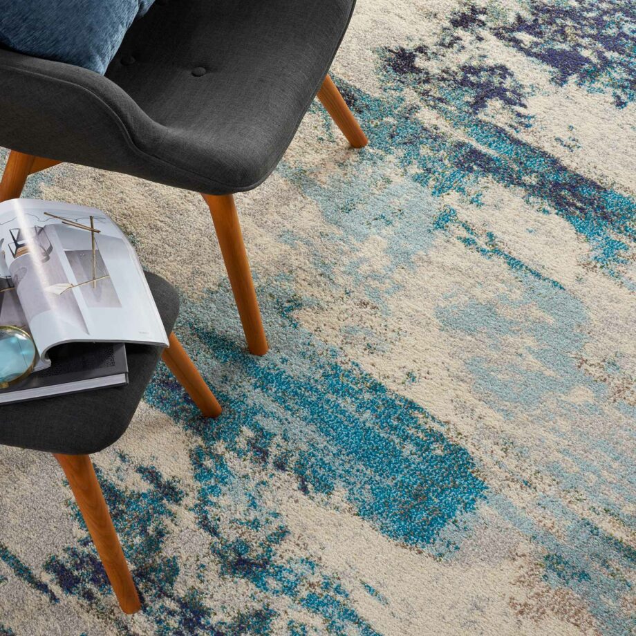 Nourison rug Celestial CES02 IVTBL IVORY TEAL BLUE 7x10 099446764126 interior 2 C