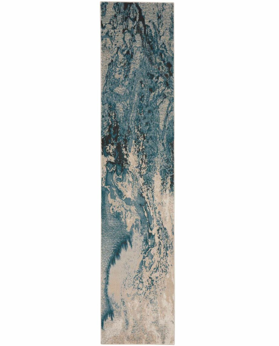 Nourison rug Maxell MAE08 IVTL IVORY TEAL 2x8 099446880208