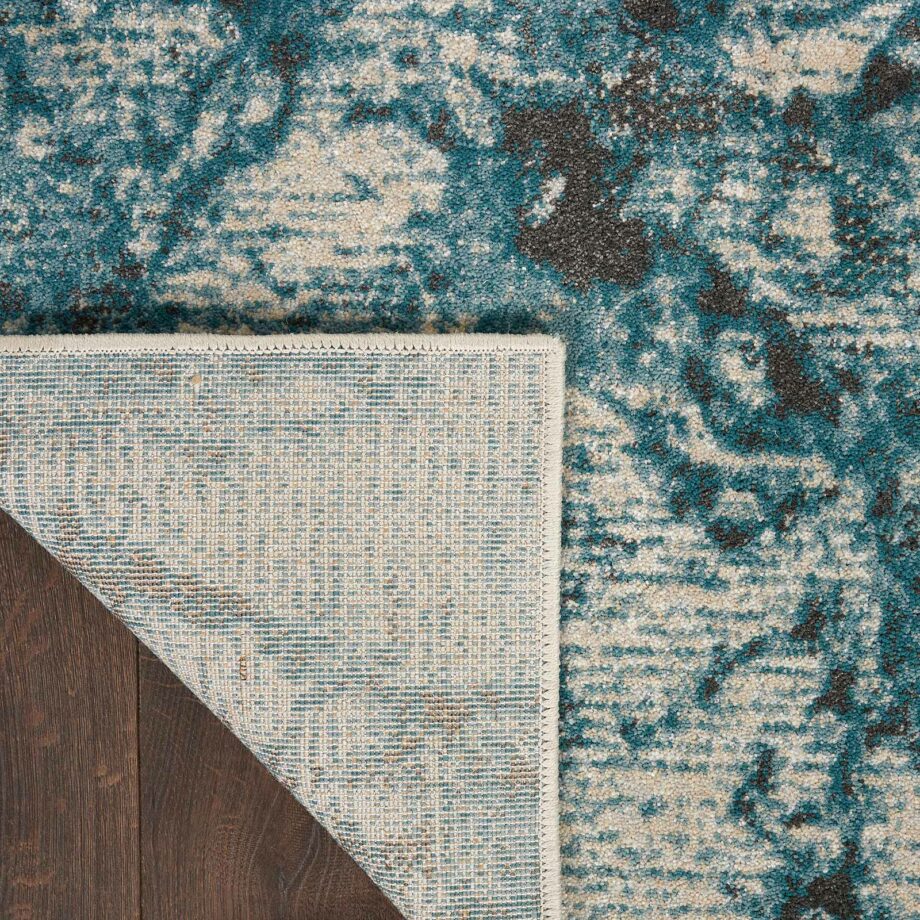 Nourison rug Maxell MAE08 IVTL IVORY TEAL 5X7 099446880222 CRB