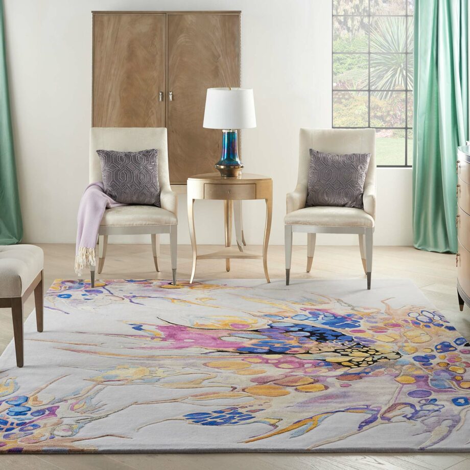 Nourison rug Prismatic PRS20 GRLMT GREY LILAC MULTICOLOR 8x10 099446814098 interior 3 Copy