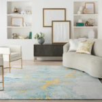 Nourison rug Prismatic PRS26 SFMGD SEAFOAM GOLD 8X10 099446889683 interior 1