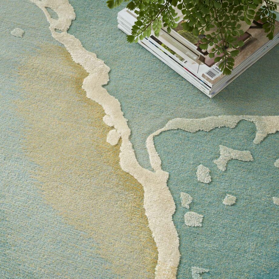 Nourison rug Prismatic PRS27 GRSFM GREY SEAFOAM 8x10 099446891938 interior 2