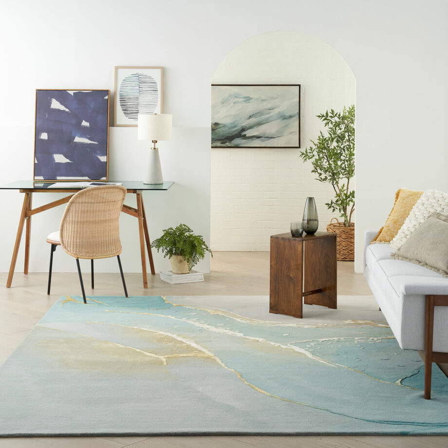 Nourison rug Prismatic PRS27 GRSFM GREY SEAFOAM 8x10 099446891938 interior 3
