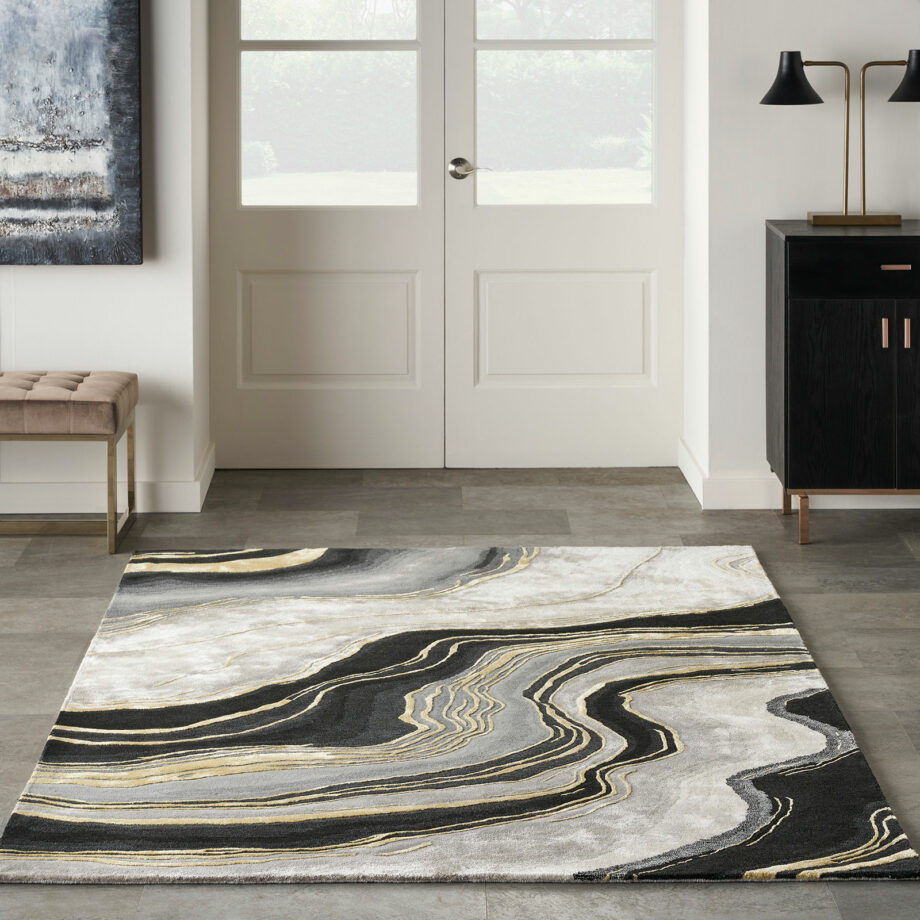 Nourison rug Prismatic PRS31 CHAGY CHARCOAL GREY 6x8 099446100504 interior 3