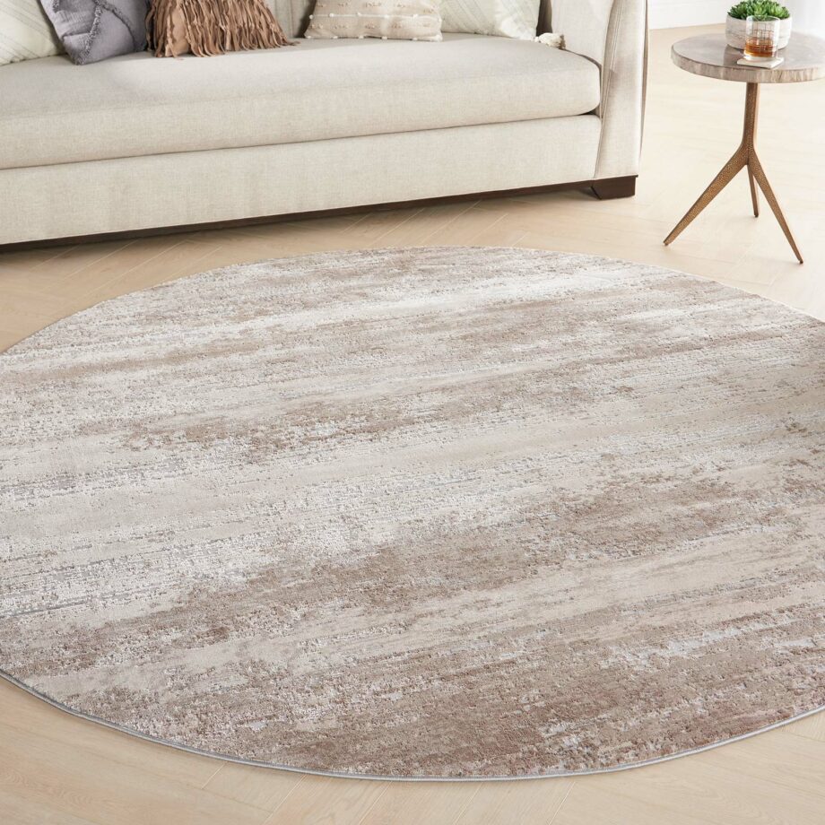 Nourison rug Rustic Textures RUS03 BEIGE 8XRND 099446835918 interior 1