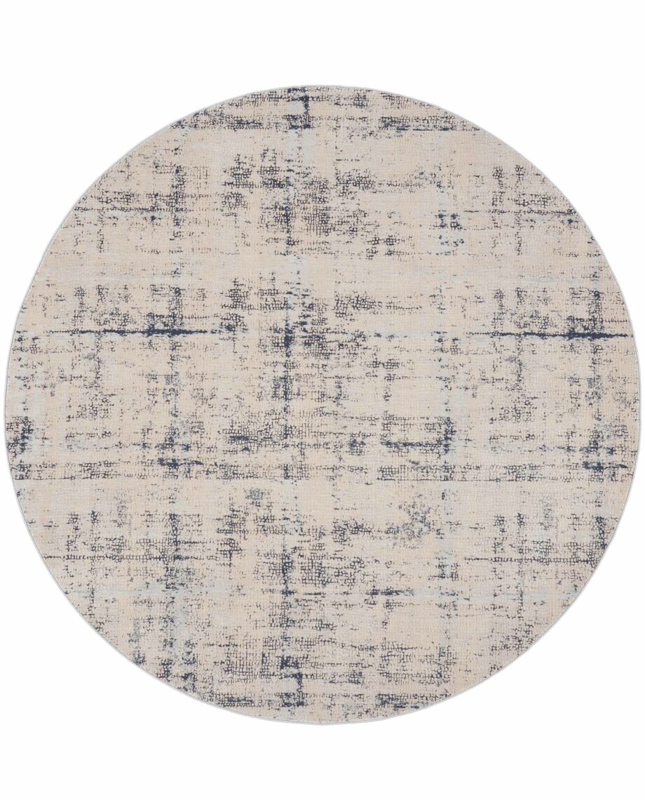 Nourison rug Rustic Textures RUS06 IVBLU IVORY BLUE 8XRND 099446835970