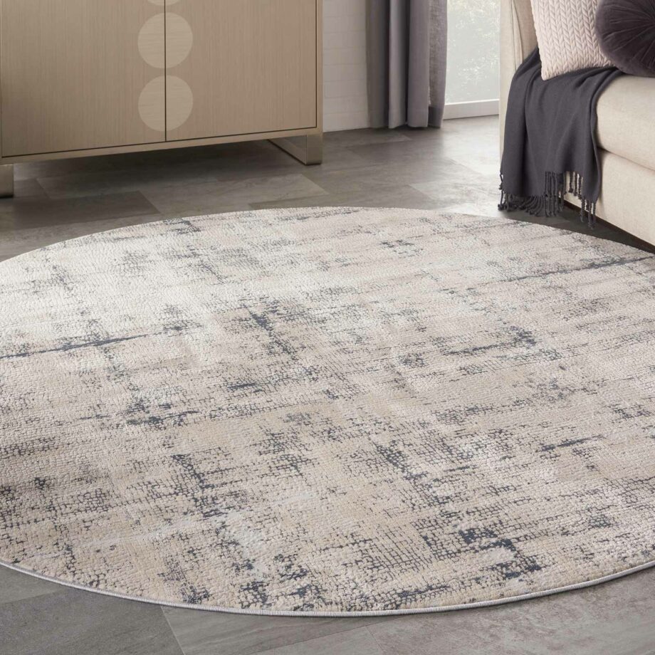 Nourison rug Rustic Textures RUS06 IVBLU IVORY BLUE 8XRND 099446835970 interior 1