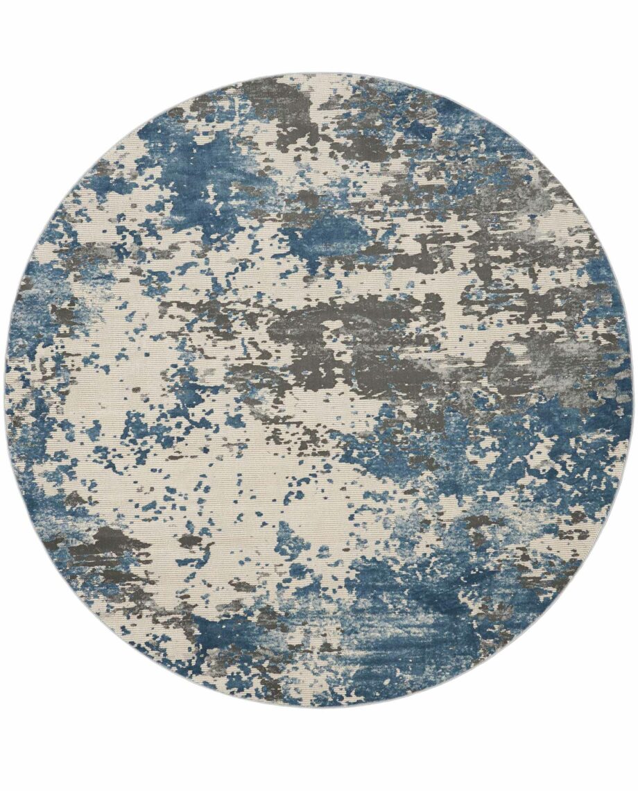 Nourison rug Rustic Textures RUS08 GRYBL GREY BLUE 8XRND 099446836021
