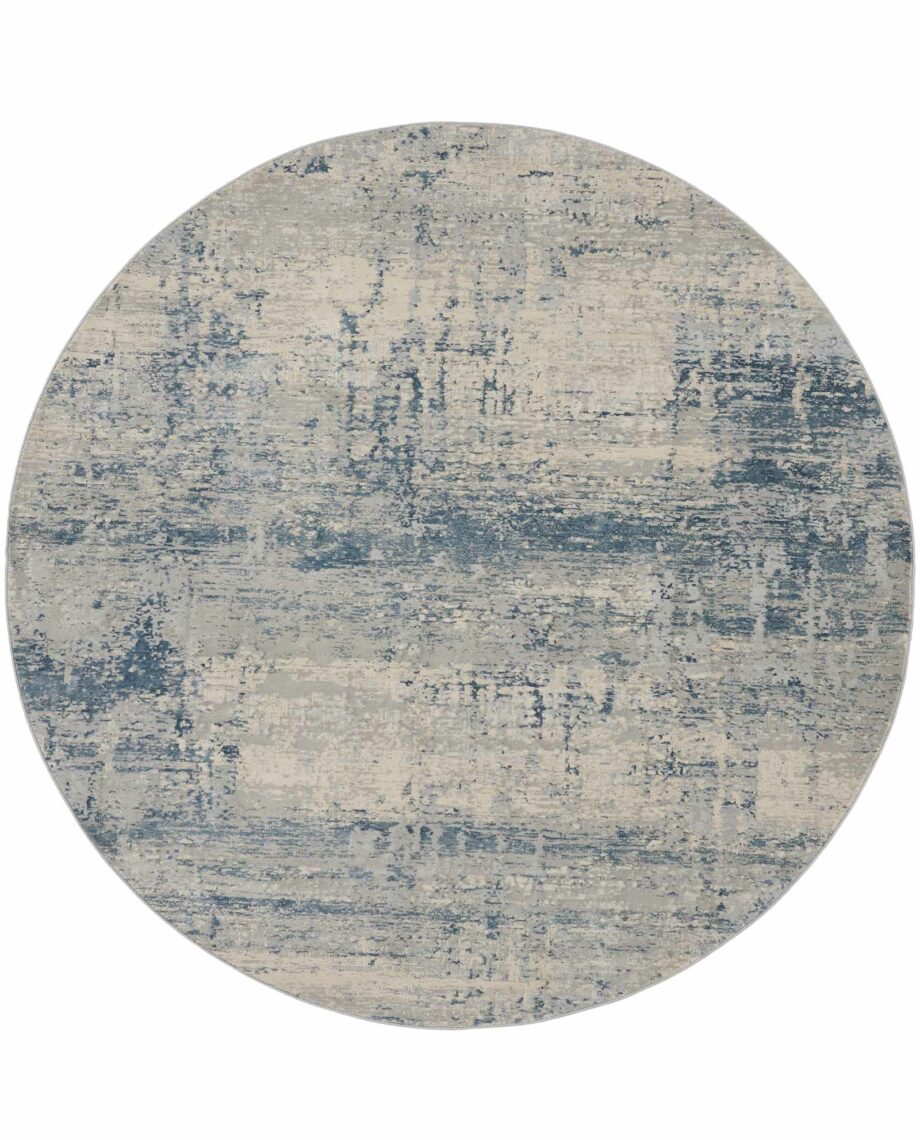 Nourison rug Rustic Textures RUS10 IVBLU IVORY BLUE 8XRND 099446836045