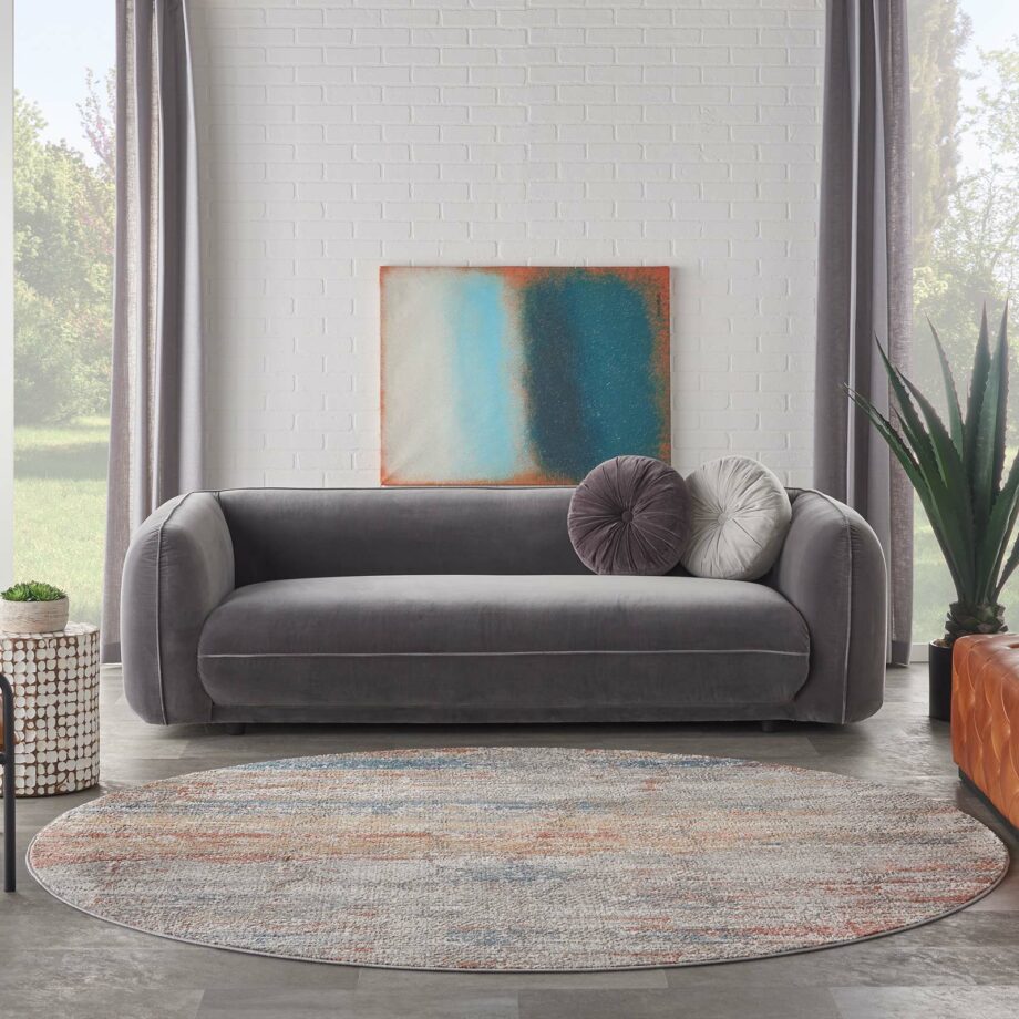 Nourison rug Rustic Textures RUS11 MULTI MULTICOLOR 8XRND 099446836052 interior 3