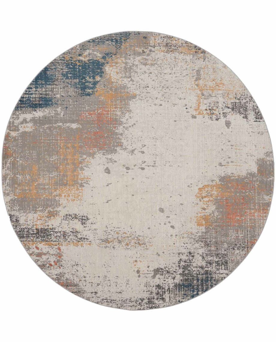 Nourison rug Rustic Textures RUS13 GRYBL GREY BLUE 8XRND 099446836083