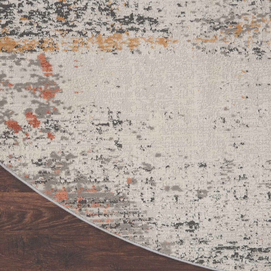 Nourison rug Rustic Textures RUS13 GRYBL GREY BLUE 8XRND 099446836083 CR