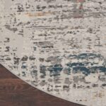 Nourison rug Rustic Textures RUS14 LTGMT LIGHT GREY MULTICOLOR 8XRND 099446836090 CR